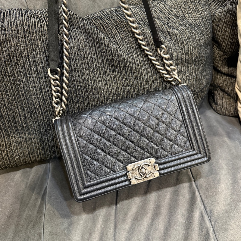 99新全配❤️香奈兒 #黑銀 #leboy25 #荔枝皮 #boy中號-2