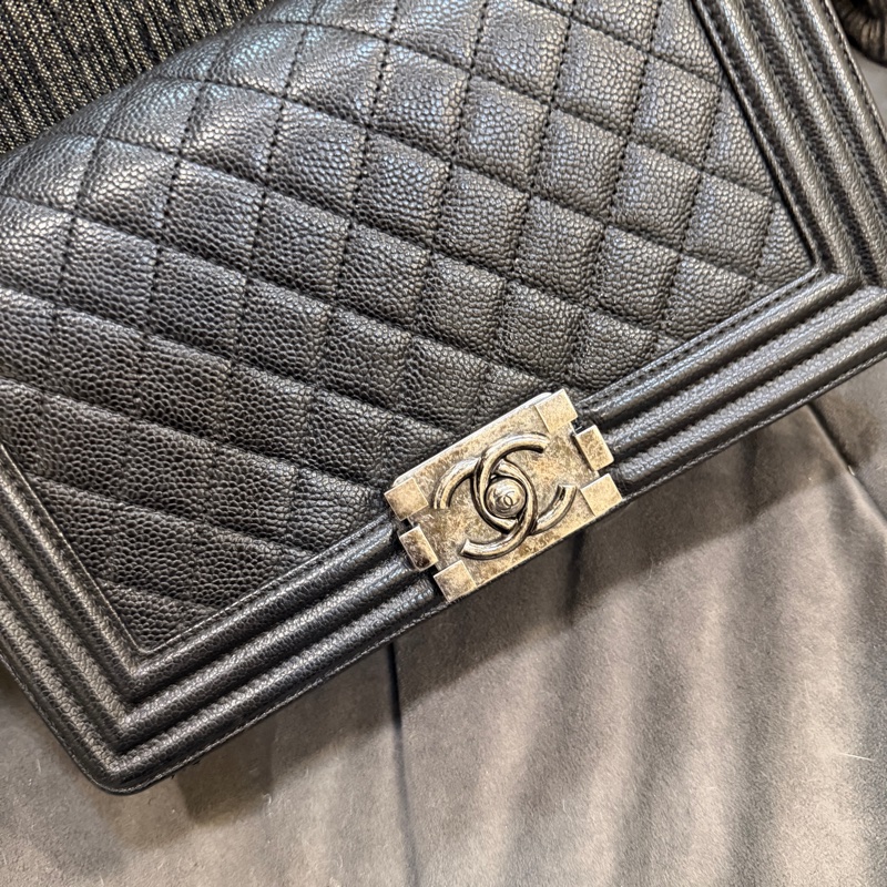 99新全配❤️香奈兒 #黑銀 #leboy25 #荔枝皮 #boy中號-4