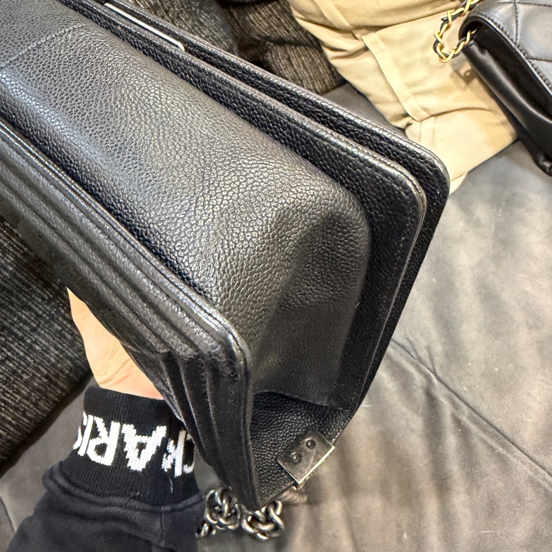 99新全配❤️香奈兒 #黑銀 #leboy25 #荔枝皮 #boy中號-10