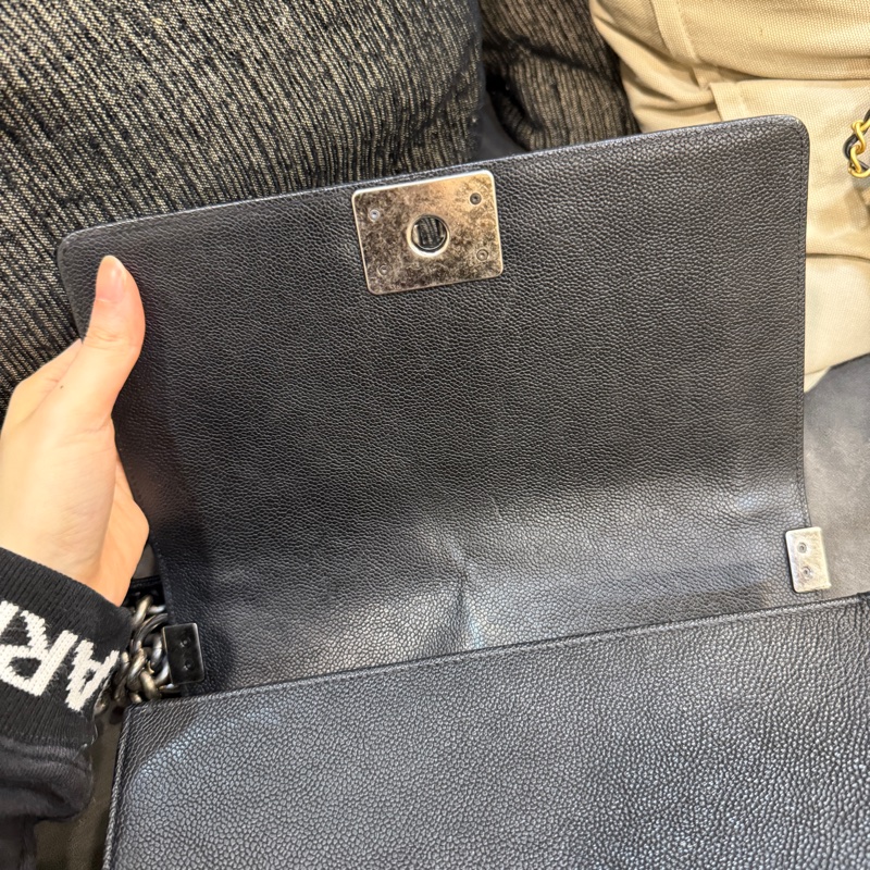 99新全配❤️香奈兒 #黑銀 #leboy25 #荔枝皮 #boy中號-11