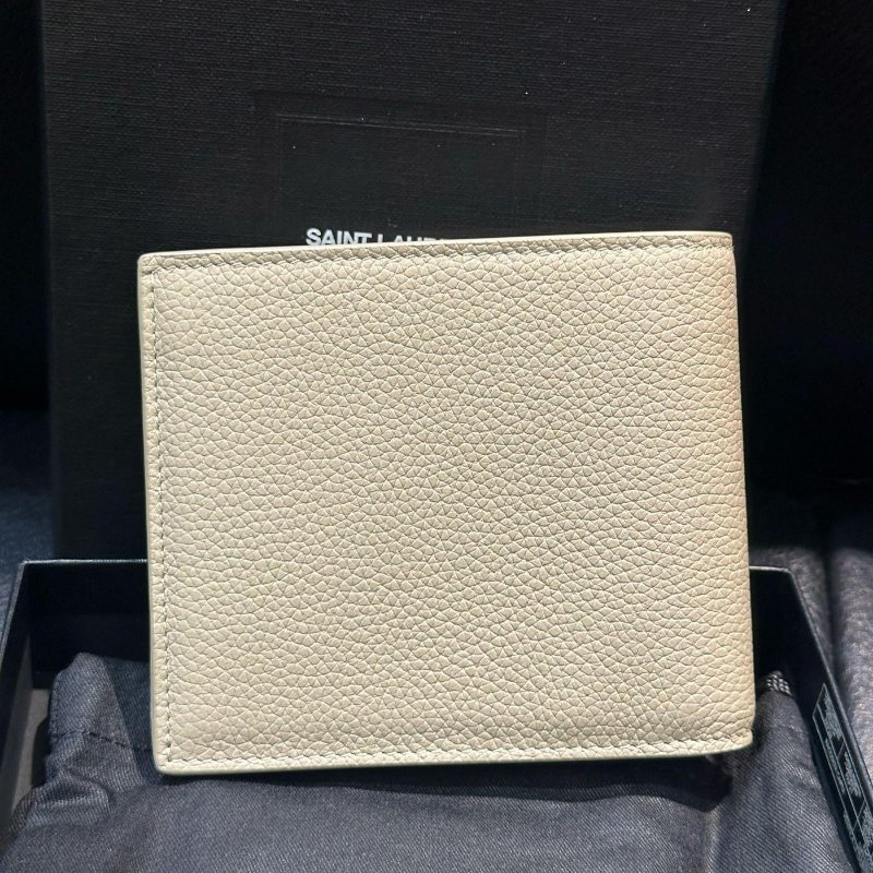 💎Han's house精品服飾💎SAINT LAURENT YSL 小牛皮 荔枝紋 短夾 義大利製 現貨 原價18400-5