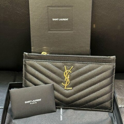 💎Han's house精品服飾💎YSL SAINT LAURENT MONOGRAM 荔枝牛皮手拿包 義大利製 636312