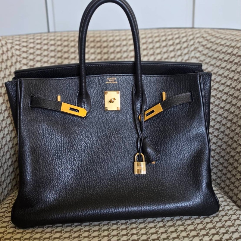 Hermès 老錢 Birkin 黑金35 男女適用 剛專櫃保養回來-2