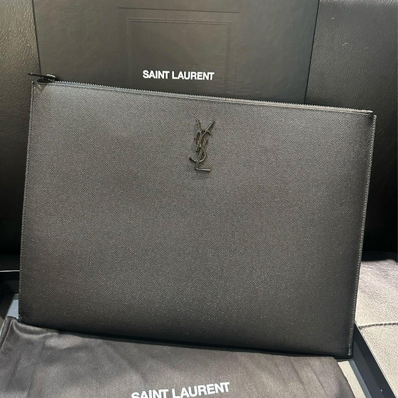 💎Han's house精品服飾💎SAINT LAURENT 手拿包 YSL 義大利製 25x35x1-0