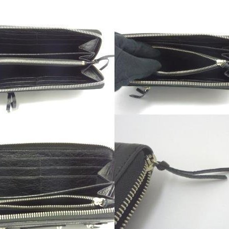 💎Han's house精品服飾💎 Balenciaga 巴黎世家 金釦 羊皮 拉鍊 機車 長夾-2