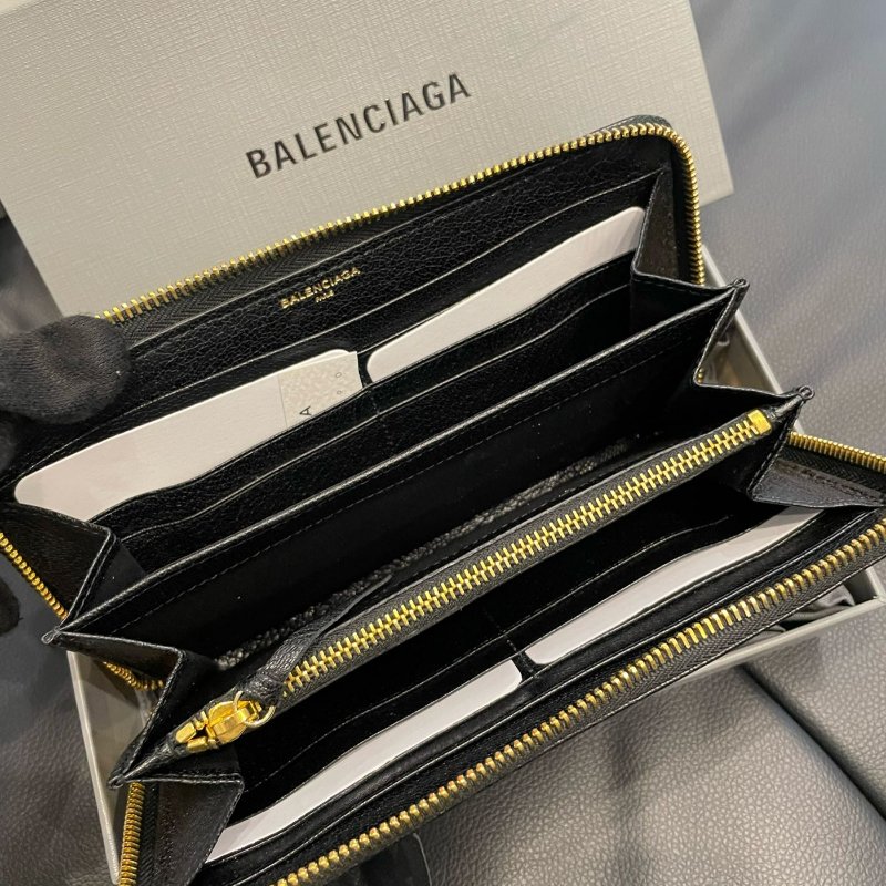 💎Han's house精品服飾💎 Balenciaga 巴黎世家 金釦 羊皮 拉鍊 機車 長夾-3