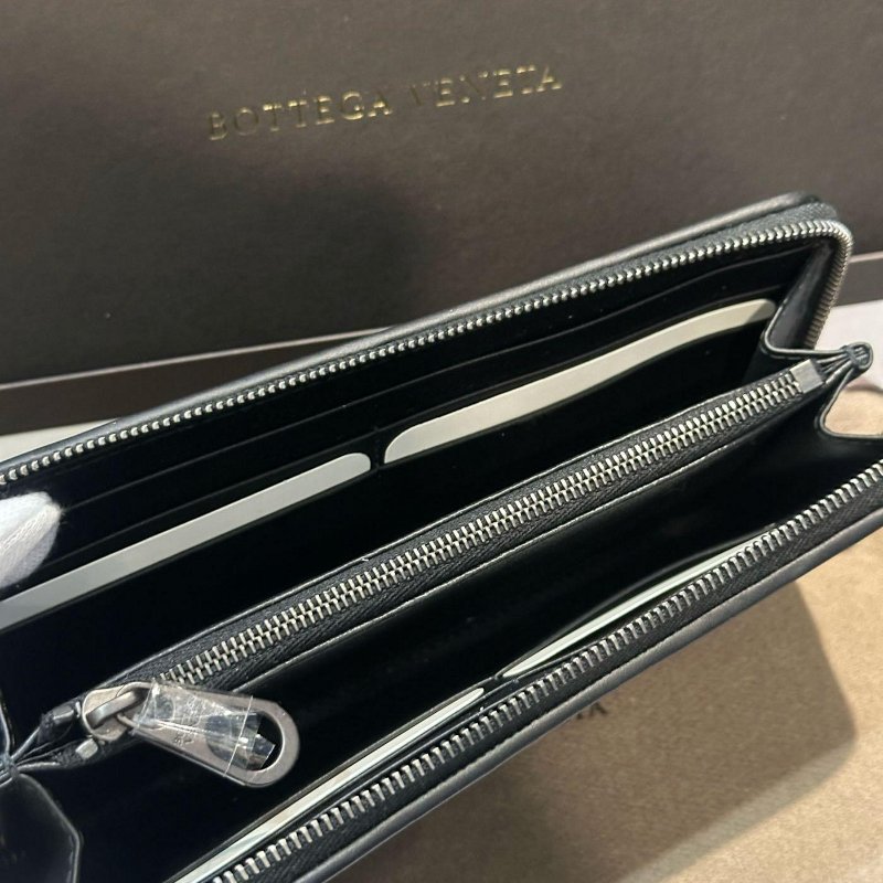💎Han's house精品服飾💎BOTTEGA VENETA BV 編織 真皮 長夾 皮夾 義大利製 黑-2