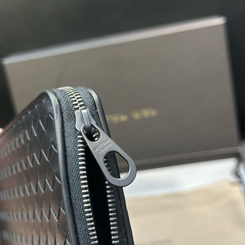 💎Han's house精品服飾💎BOTTEGA VENETA BV 編織 真皮 長夾 皮夾 義大利製 黑-3