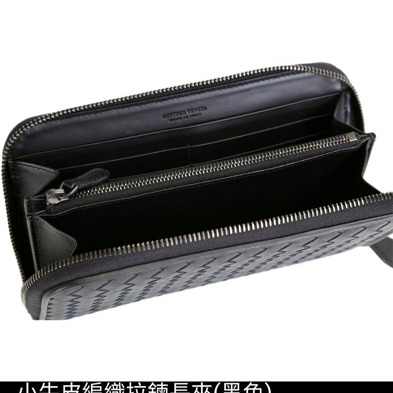 💎Han's house精品服飾💎BOTTEGA VENETA BV 編織 真皮 長夾 皮夾 義大利製 黑-4