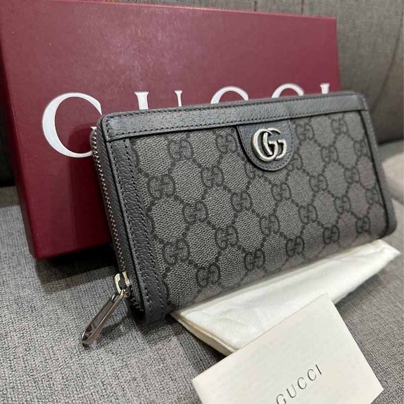 💎Han's house精品服飾💎Gucci Ophidia GG 拉鍊款 長夾 復古款 灰色706844 現貨 原價23300-4