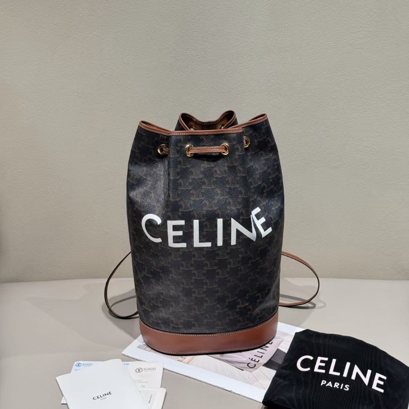Celine Triomphe 老花凱旋門   水桶後背包40*24*16cm 99新配件購證塵袋-1