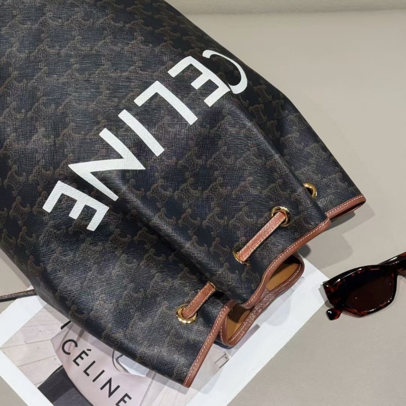 Celine Triomphe 老花凱旋門   水桶後背包40*24*16cm 99新配件購證塵袋-2