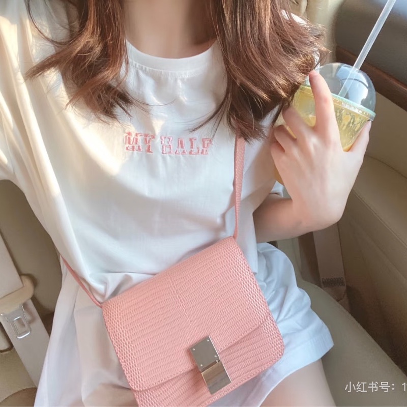 CELINE 粉色稀有皮box肩背斜背包24*19*5 98新配件盒子 塵袋-1
