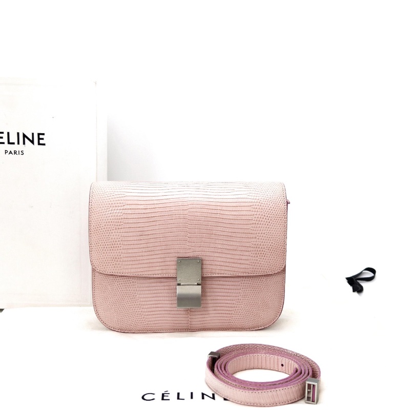 CELINE 粉色稀有皮box肩背斜背包24*19*5 98新配件盒子 塵袋-2