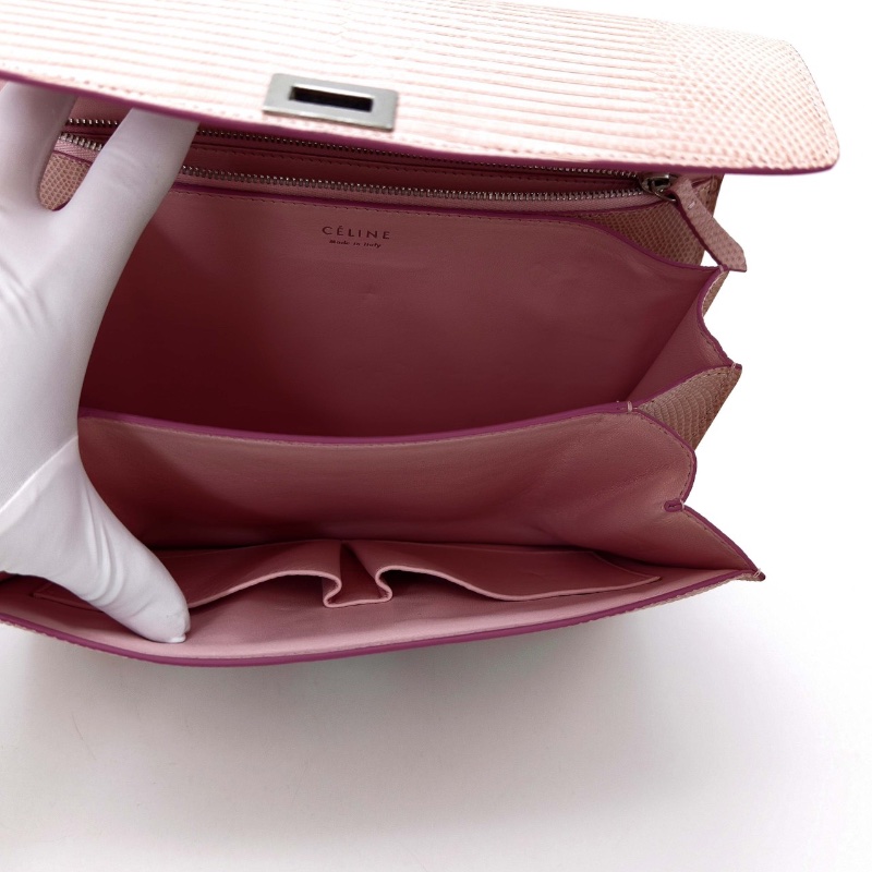 CELINE 粉色稀有皮box肩背斜背包24*19*5 98新配件盒子 塵袋-3