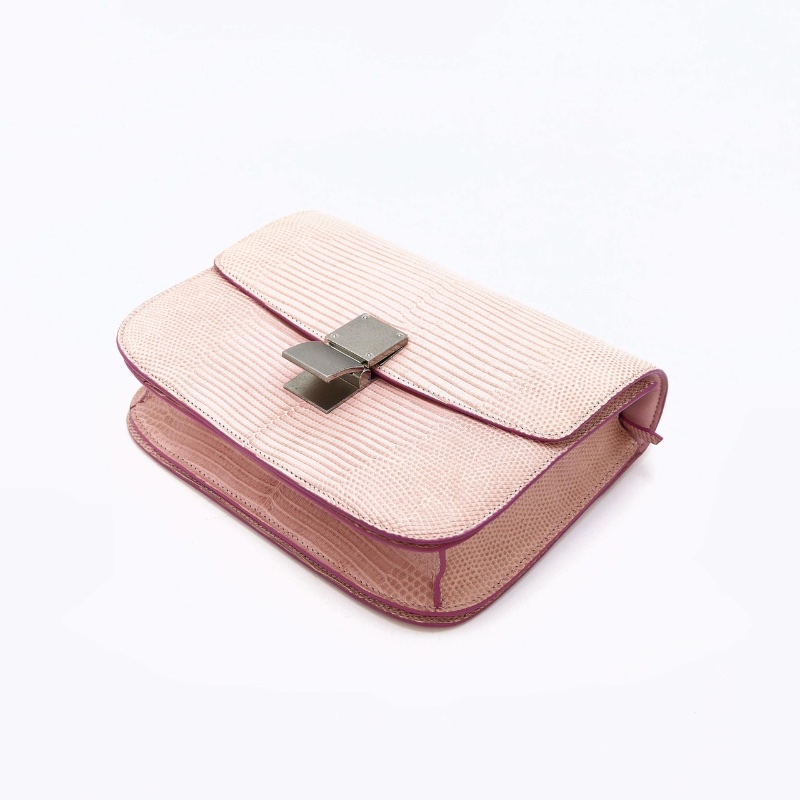 CELINE 粉色稀有皮box肩背斜背包24*19*5 98新配件盒子 塵袋-4