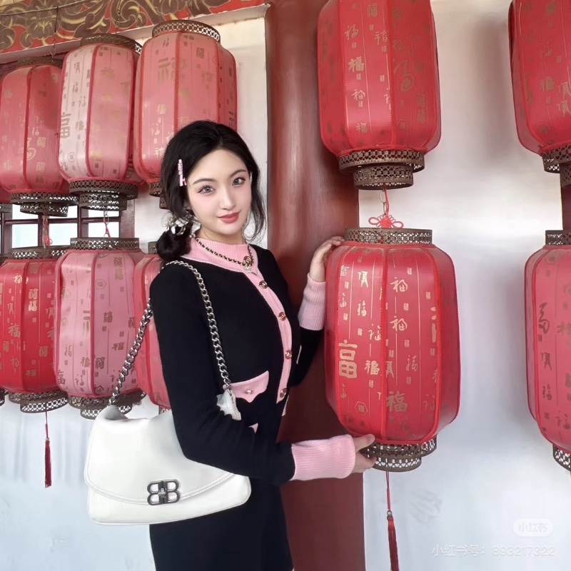 BALENCIAGA 白銀 soft翻蓋手提肩背包36*24 98新配件塵袋吊牌-1