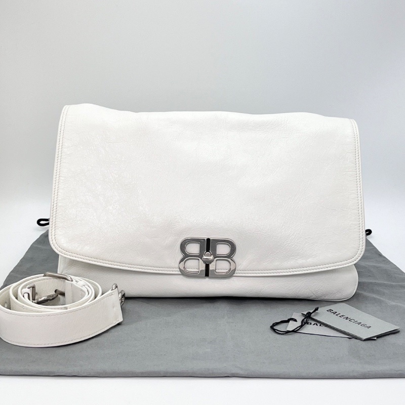 BALENCIAGA 白銀 soft翻蓋手提肩背包36*24 98新配件塵袋吊牌-2