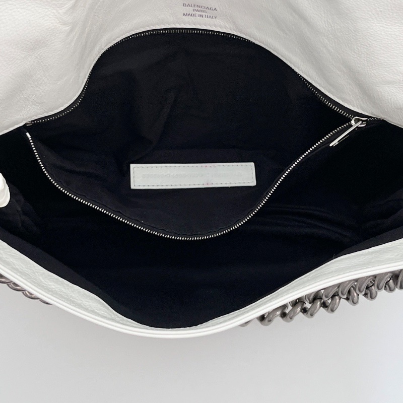 BALENCIAGA 白銀 soft翻蓋手提肩背包36*24 98新配件塵袋吊牌-3