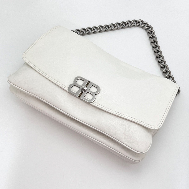 BALENCIAGA 白銀 soft翻蓋手提肩背包36*24 98新配件塵袋吊牌-4