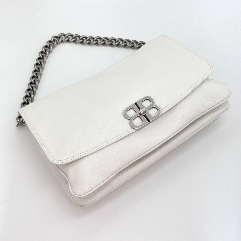 BALENCIAGA 白銀 soft翻蓋手提肩背包36*24 98新配件塵袋吊牌-6