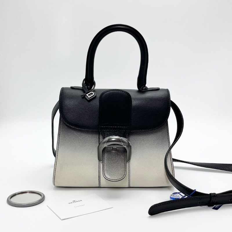 DELVAUX brilliant mini 黑白漸變肩背斜背包20*16*11 98新配件鏡子 塵袋-1