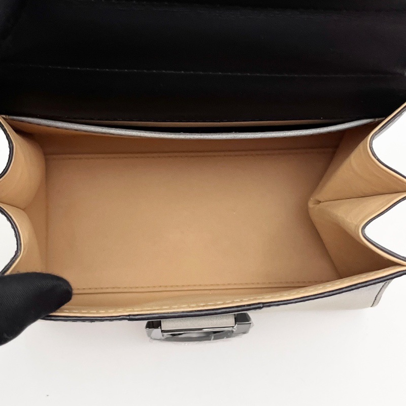 DELVAUX brilliant mini 黑白漸變肩背斜背包20*16*11 98新配件鏡子 塵袋-2