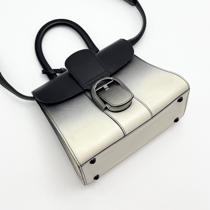 DELVAUX brilliant mini 黑白漸變肩背斜背包20*16*11 98新配件鏡子 塵袋-5