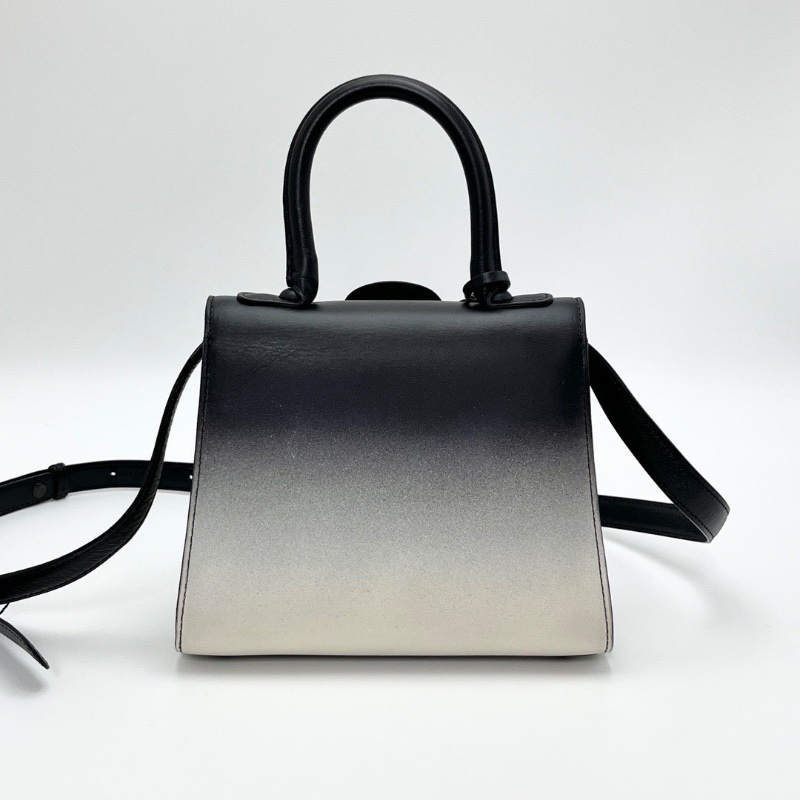 DELVAUX brilliant mini 黑白漸變肩背斜背包20*16*11 98新配件鏡子 塵袋-6