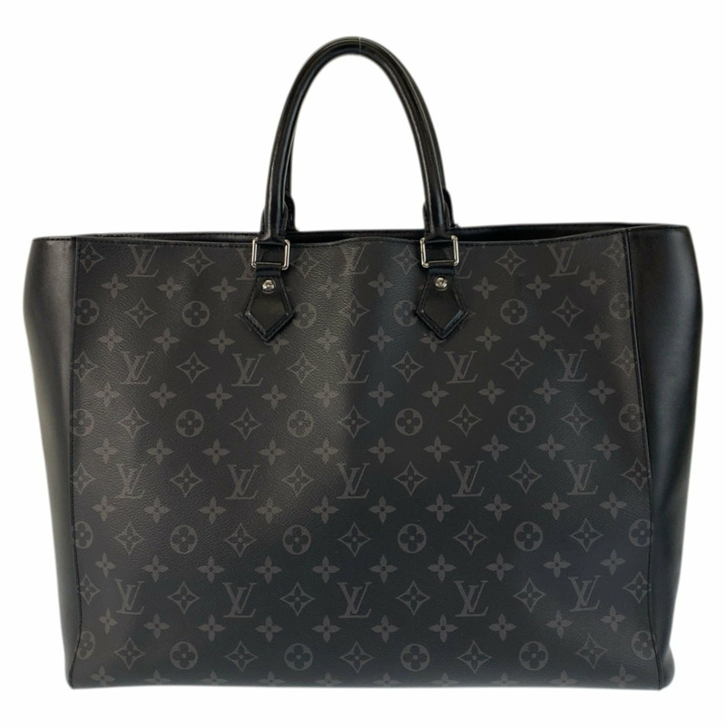 路易威登 (LOUIS VUITTON) Monogram Eclipse Grand Sac 黑色皮革商務手提包 M44733-1