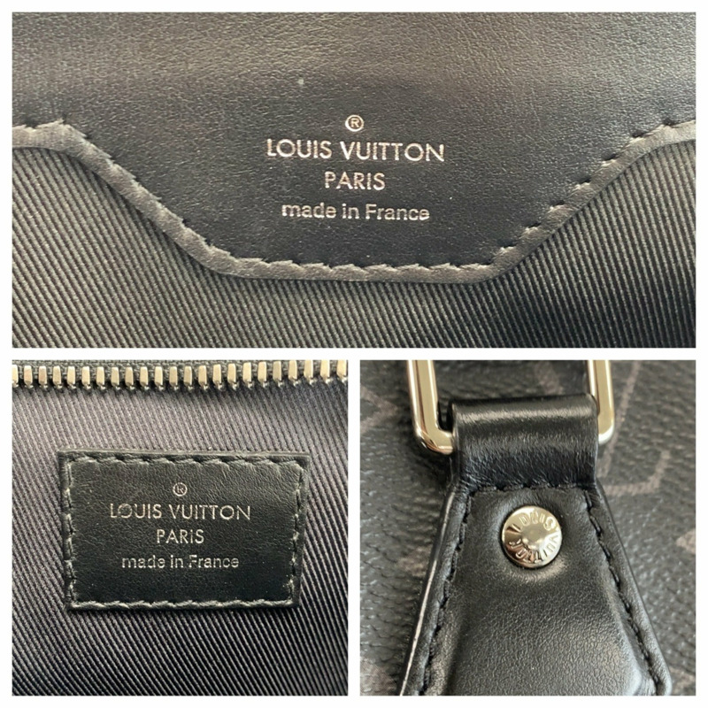 路易威登 (LOUIS VUITTON) Monogram Eclipse Grand Sac 黑色皮革商務手提包 M44733-2
