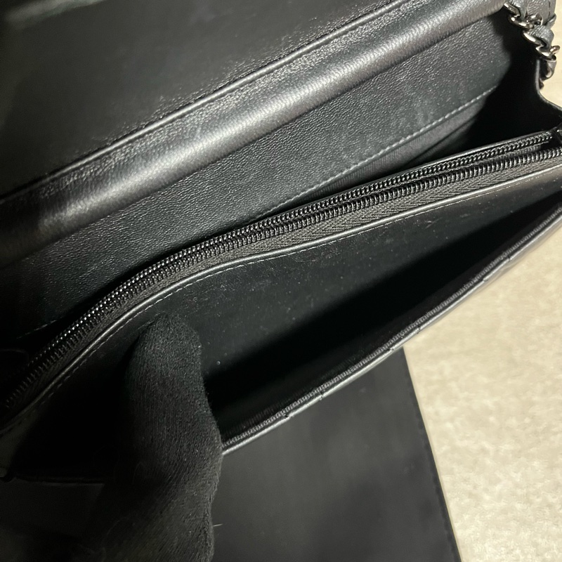 正品 限量Chanel woc 黑釦羊皮-17