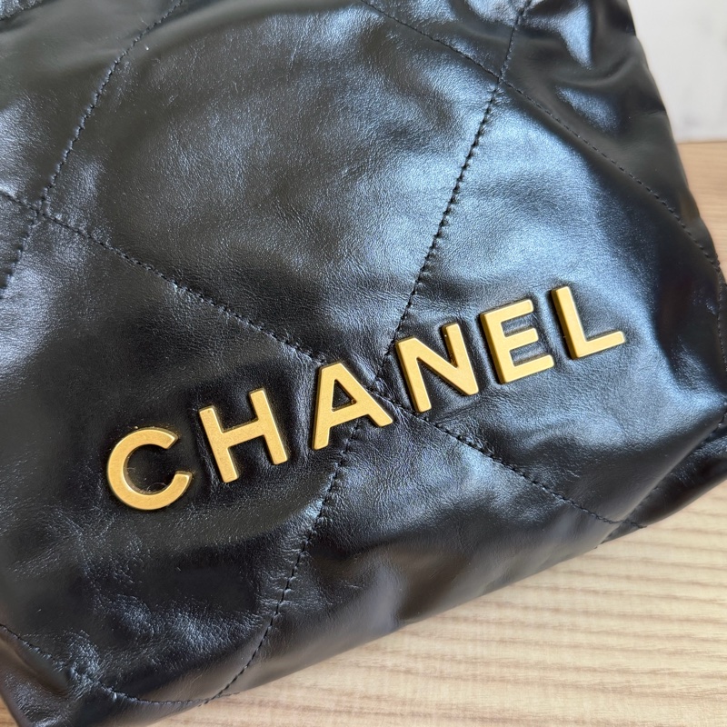 （全新）香奈兒 22bag mini 黑金 芯片款-7