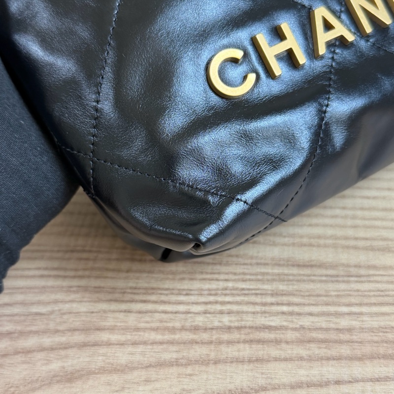 （全新）香奈兒 22bag mini 黑金 芯片款-12