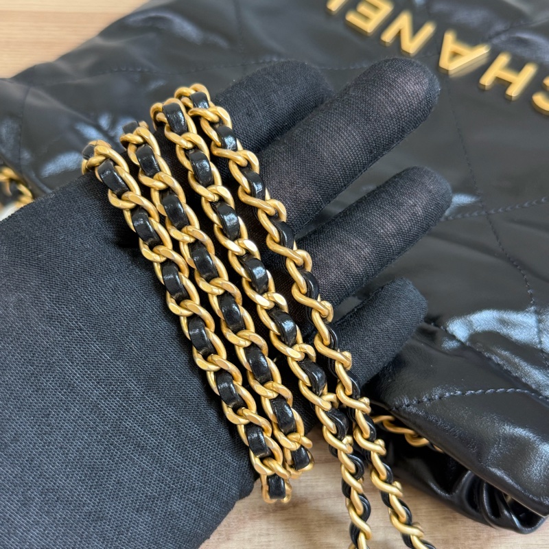 （全新）香奈兒 22bag mini 黑金 芯片款-21
