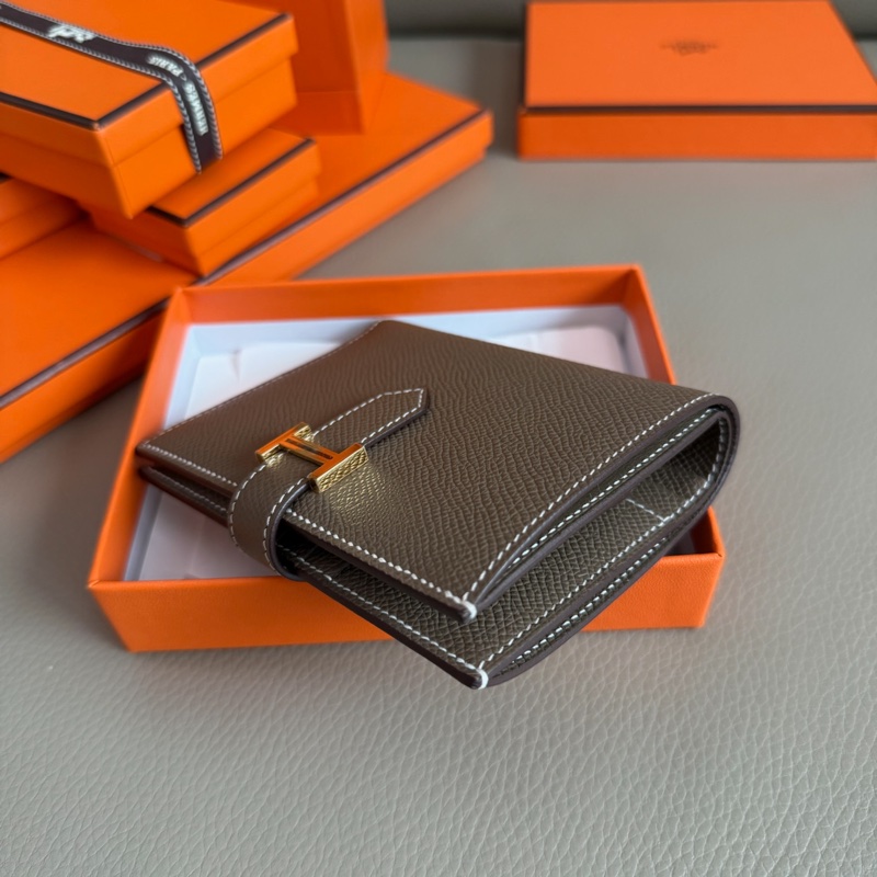 「M.Y精品」馬家 Bearn 短夾 錢包 大象灰金釦 B刻 ep牛皮-4