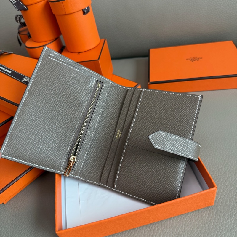 「M.Y精品」馬家 Bearn 短夾 錢包 大象灰金釦 B刻 ep牛皮-8