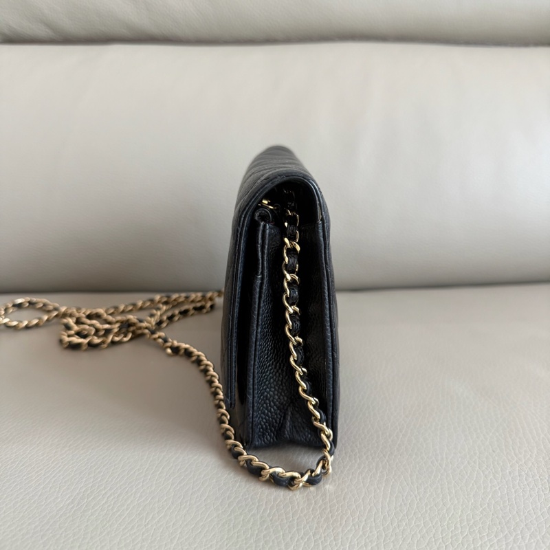 「M.Y精品」小香 WOC 鏈袋包 荔枝牛皮 黑金-15