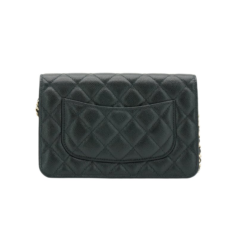 Chanel 經典雙C粒紋牛皮蝴蝶結金鍊Woc斜背包(AP3304-黑)-2