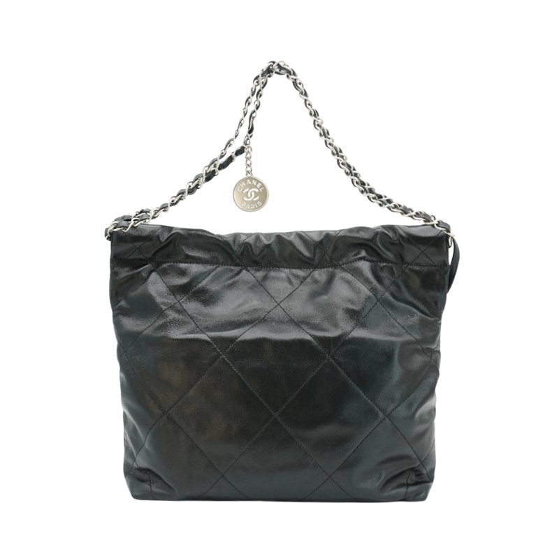 Chanel 22 羊皮銀logo小號肩背包(AS3260-黑)-2