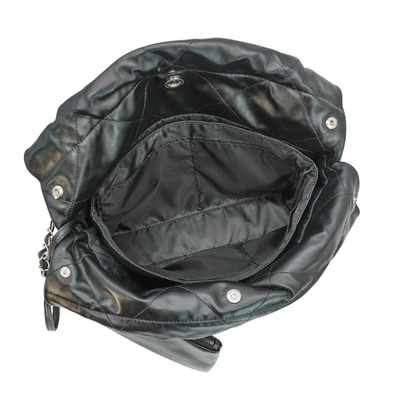 Chanel 22 羊皮銀logo小號肩背包(AS3260-黑)-4