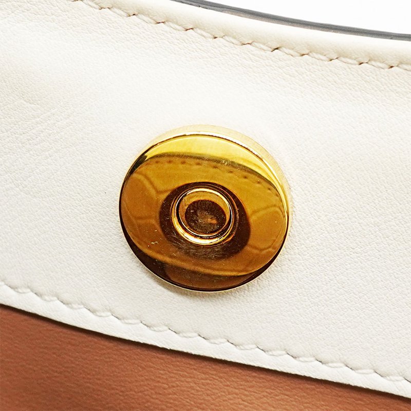 Gucci 展示品 Diana 喜馬拉雅鱷魚皮竹節手提二用包(660195-白)-8