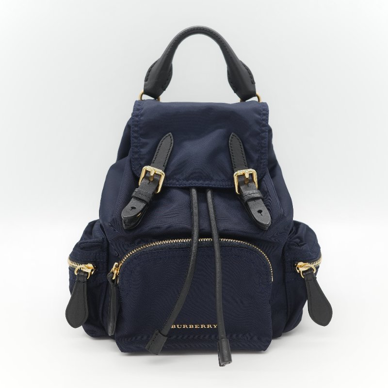 Burberry 巴寶莉 The Rucksack 墨藍色軍用級 尼龍標誌 中性軍旅背包-1
