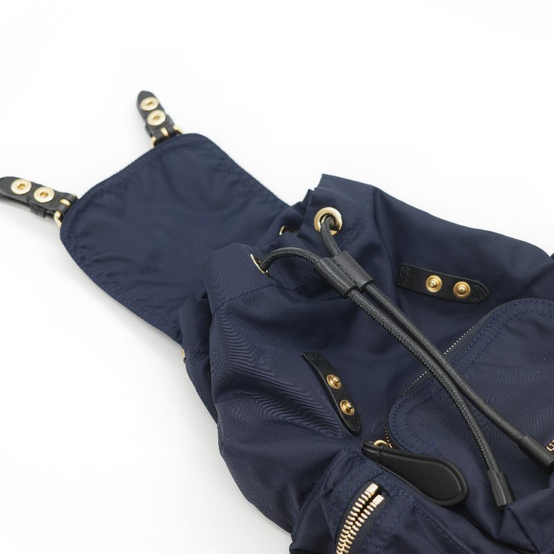 Burberry 巴寶莉 The Rucksack 墨藍色軍用級 尼龍標誌 中性軍旅背包-23