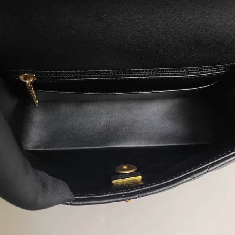 #CHANEL香奈兒CF黑金全皮菱格珍珠鍊條方胖子 芯片 尺寸 20×15 附件防塵袋 發票盒子-18