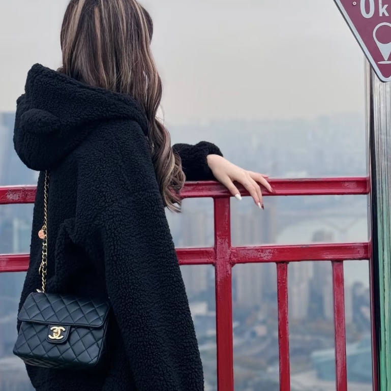 #CHANEL香奈兒CF黑金全皮菱格珍珠鍊條方胖子 芯片 尺寸 20×15 附件防塵袋 發票盒子-23