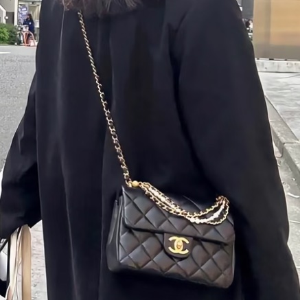 #CHANEL香奈兒CF黑金全皮菱格珍珠鍊條方胖子 芯片 尺寸 20×15 附件防塵袋 發票盒子-26