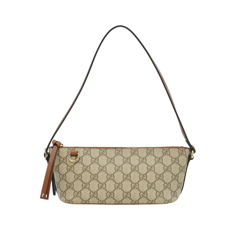 Gucci 展示品 GG Emblem 帆布小型肩背包(847281-烏木)-0