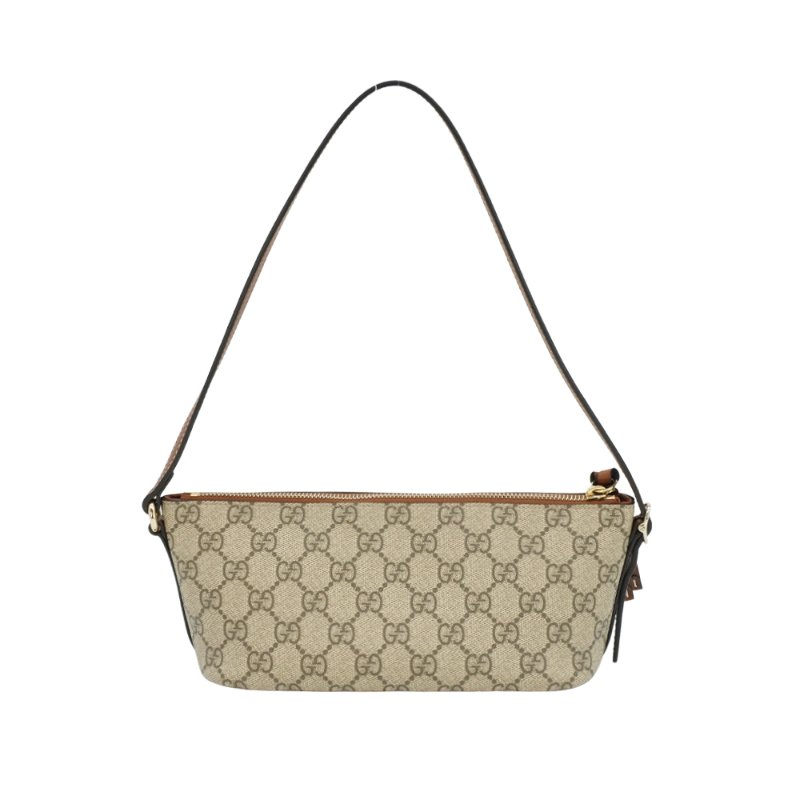Gucci 展示品 GG Emblem 帆布小型肩背包(847281-烏木)-2