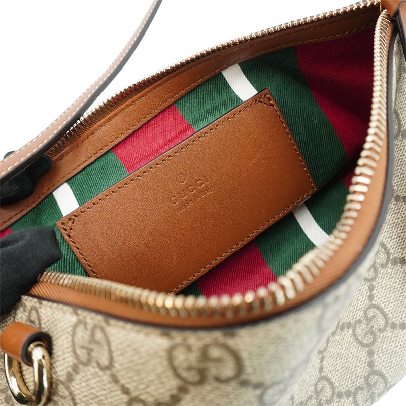 Gucci 展示品 GG Emblem 帆布小型肩背包(847281-烏木)-5